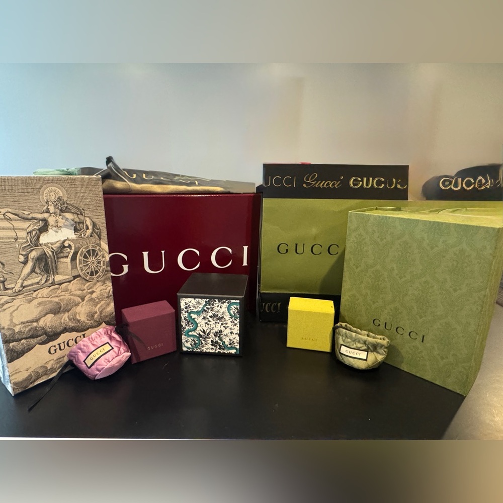 Empty GUCCI boxes and bags